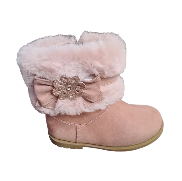 Rachel Shoes Toddler Girls Size 11 Harmoni Fur Faux Suede Boots - Picture 7 of 13